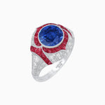 Load image into Gallery viewer, Vintage Inspired Engagement Ring With Gemstone - Shahin Jewelry