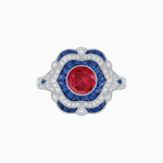 Load image into Gallery viewer, Vintage Inspired Engagement Ring with Gemstone - Shahin Jewelry
