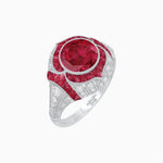 Load image into Gallery viewer, Vintage Inspired Engagement Ring With Gemstone - Shahin Jewelry