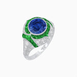 Load image into Gallery viewer, Vintage Inspired Engagement Ring With Gemstone - Shahin Jewelry