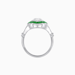 Load image into Gallery viewer, Vintage Inspired Floral Halo Round Cut Engagement Ring - Shahin Jewelry
