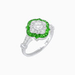 Load image into Gallery viewer, Vintage Inspired Floral Halo Round Cut Engagement Ring - Shahin Jewelry