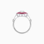 Load image into Gallery viewer, Vintage Inspired Floral Halo Round Cut Engagement Ring - Shahin Jewelry