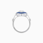 Load image into Gallery viewer, Vintage Inspired Floral Halo Round Cut Engagement Ring - Shahin Jewelry