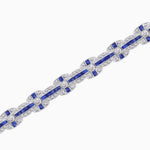 Load image into Gallery viewer, Vintage Inspired French Gemstone and Diamond Link Bracelet - Shahin Jewelry