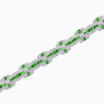 Load image into Gallery viewer, Vintage Inspired French Gemstone and Diamond Link Bracelet - Shahin Jewelry