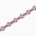 Load image into Gallery viewer, Vintage Inspired French Gemstone and Diamond Link Bracelet - Shahin Jewelry
