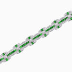 Load image into Gallery viewer, Vintage Inspired French Gemstone and Diamond Link Bracelet - Shahin Jewelry