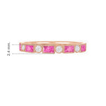 Load image into Gallery viewer, Vintage Inspired Gemstone and Diamond Brilliance Eternity Band - Shahin Jewelry