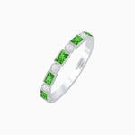 Load image into Gallery viewer, Vintage Inspired Gemstone and Diamond Brilliance Eternity Band - Shahin Jewelry