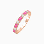 Load image into Gallery viewer, Vintage Inspired Gemstone and Diamond Brilliance Eternity Band - Shahin Jewelry