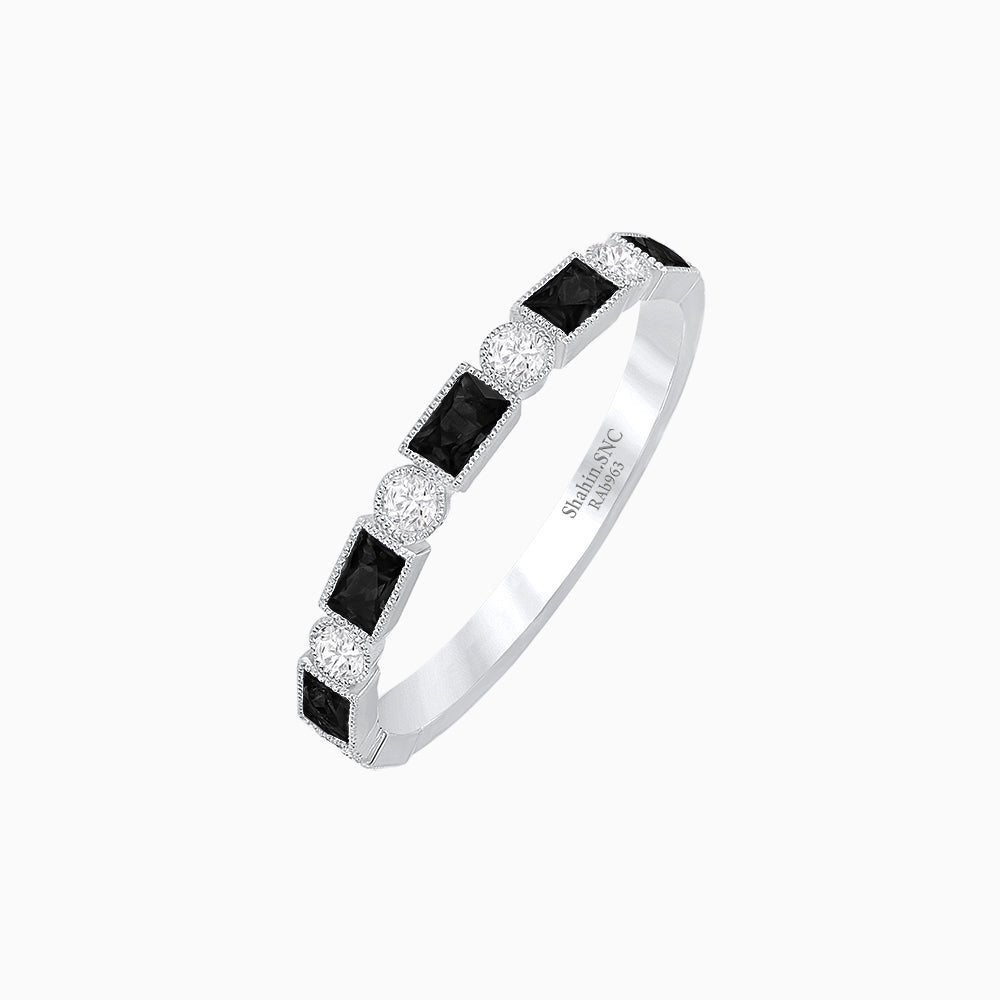Vintage Inspired Gemstone and Diamond Brilliance Eternity Band - Shahin Jewelry
