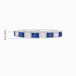 Load image into Gallery viewer, Vintage Inspired Gemstone and Diamond Brilliance Eternity Band in 14k Withe Gold - Shahin Jewelry