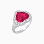 Load image into Gallery viewer, Vintage Inspired Heart Halo Ring with Textured Shank - Shahin Jewelry