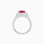 Load image into Gallery viewer, Vintage Inspired Heart Shape Halo Ring with Baguette Diamonds - Shahin Jewelry