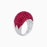 Load image into Gallery viewer, Vintage Inspired Invisible-Set Mosaic Dome Cocktail Ring - Shahin Jewelry