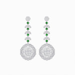 Load image into Gallery viewer, Vintage Inspired Leaf Motif Blue Sapphire Diamond Drop Earrings - Shahin Jewelry