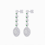 Load image into Gallery viewer, Vintage Inspired Leaf Motif Blue Sapphire Diamond Drop Earrings - Shahin Jewelry