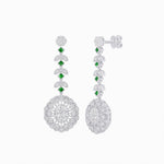 Load image into Gallery viewer, Vintage Inspired Leaf Motif Blue Sapphire Diamond Drop Earrings - Shahin Jewelry