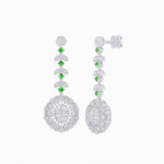 Load image into Gallery viewer, Vintage Inspired Leaf Motif Blue Sapphire Diamond Drop Earrings - Shahin Jewelry