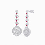Load image into Gallery viewer, Vintage Inspired Leaf Motif Blue Sapphire Diamond Drop Earrings - Shahin Jewelry