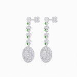Load image into Gallery viewer, Vintage Inspired Leaf Motif Blue Sapphire Diamond Drop Earrings - Shahin Jewelry