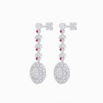 Load image into Gallery viewer, Vintage Inspired Leaf Motif Blue Sapphire Diamond Drop Earrings - Shahin Jewelry