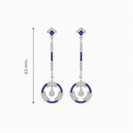 Load image into Gallery viewer, Vintage Inspired Linear Drop Earrings with Diamond - Shahin Jewelry