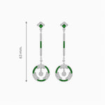 Load image into Gallery viewer, Vintage Inspired Linear Drop Earrings with Diamond - Shahin Jewelry