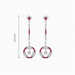 Load image into Gallery viewer, Vintage Inspired Linear Drop Earrings with Diamond - Shahin Jewelry