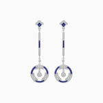 Load image into Gallery viewer, Vintage Inspired Linear Drop Earrings with Diamond - Shahin Jewelry