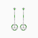 Load image into Gallery viewer, Vintage Inspired Linear Drop Earrings with Diamond - Shahin Jewelry