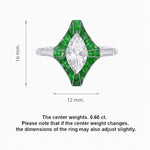 Load image into Gallery viewer, Vintage - Inspired Marquise Cut Ring Mounting with French - Cut Gemstone Accents - Shahin Jewelry