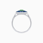 Load image into Gallery viewer, Vintage - Inspired Marquise Cut Ring Mounting with French - Cut Gemstone Accents - Shahin Jewelry