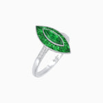 Load image into Gallery viewer, Vintage - Inspired Marquise Cut Ring Mounting with French - Cut Gemstone Halo - Shahin Jewelry