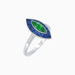 Load image into Gallery viewer, Vintage - Inspired Marquise Cut Ring Mounting with French - Cut Gemstone Halo - Shahin Jewelry