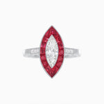 Load image into Gallery viewer, Vintage - Inspired Marquise Cut Ring Mounting with French - Cut Gemstone Halo - Shahin Jewelry