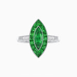 Load image into Gallery viewer, Vintage - Inspired Marquise Cut Ring Mounting with French - Cut Gemstone Halo - Shahin Jewelry