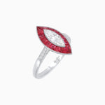 Load image into Gallery viewer, Vintage - Inspired Marquise Cut Ring Mounting with French - Cut Gemstone Halo - Shahin Jewelry