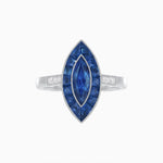 Load image into Gallery viewer, Vintage - Inspired Marquise Cut Ring Mounting with French - Cut Gemstone Halo - Shahin Jewelry
