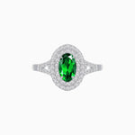 Load image into Gallery viewer, Vintage Inspired Oval Cut Double Halo Engagement Ring - Shahin Jewelry