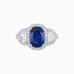 Load image into Gallery viewer, Vintage Inspired Oval Cut Three-Stone Halo Ring - Shahin Jewelry