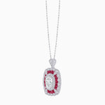 Load image into Gallery viewer, Vintage Inspired Oval French-Cut Gemstone Scalloped Halo Pendant - Shahin Jewelry