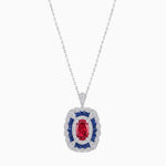 Load image into Gallery viewer, Vintage Inspired Oval French-Cut Gemstone Scalloped Halo Pendant - Shahin Jewelry