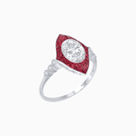 Load image into Gallery viewer, Vintage - Inspired Oval Mounting Ring with Intricate Gemstone Frame - Shahin Jewelry