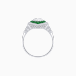 Load image into Gallery viewer, Vintage - Inspired Oval Mounting Ring with Intricate Gemstone Frame - Shahin Jewelry