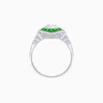Load image into Gallery viewer, Vintage - Inspired Oval Mounting Ring with Intricate Gemstone Frame - Shahin Jewelry