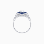 Load image into Gallery viewer, Vintage - Inspired Oval Mounting Ring with Intricate Gemstone Frame - Shahin Jewelry