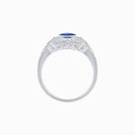 Load image into Gallery viewer, Vintage Inspired Oval Three-Stone Floral Filigree Statement Ring - Shahin Jewelry