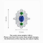 Load image into Gallery viewer, Vintage Inspired Oval Three-Stone Floral Filigree Statement Ring - Shahin Jewelry
